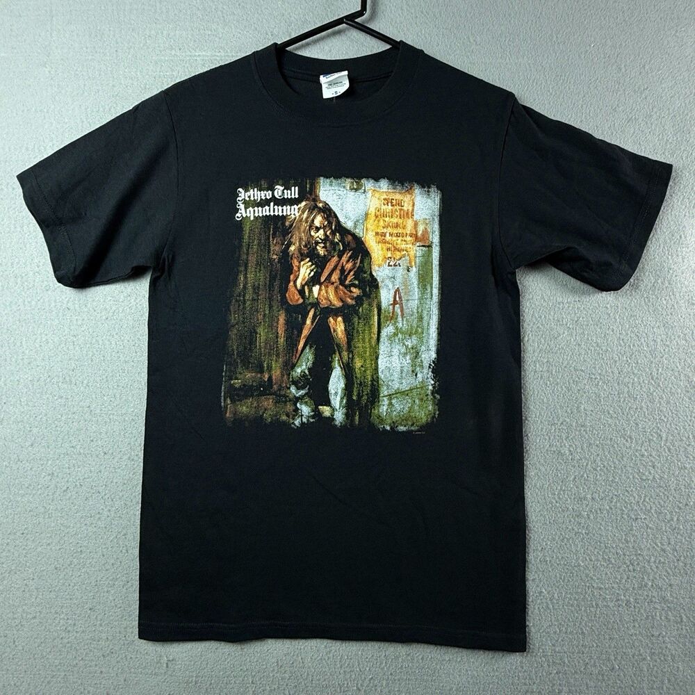 VTG Jethro Tull T-Shirt Aqualung Men's Small Y2K  Black